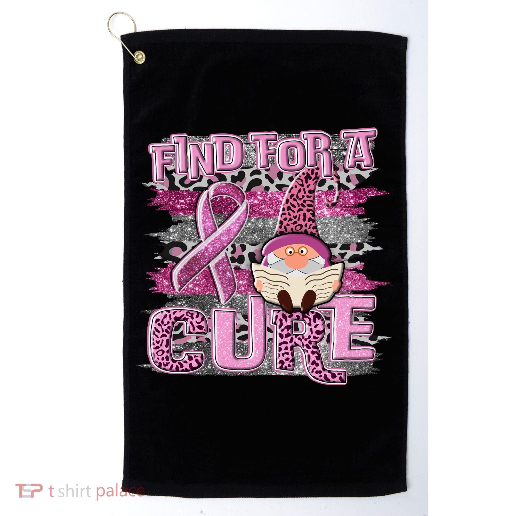 Breast Cancer Awareness Find For A Cure Golf Towel