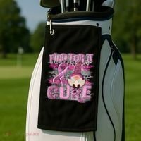 Breast Cancer Awareness Find For A Cure Golf Towel thumb 2