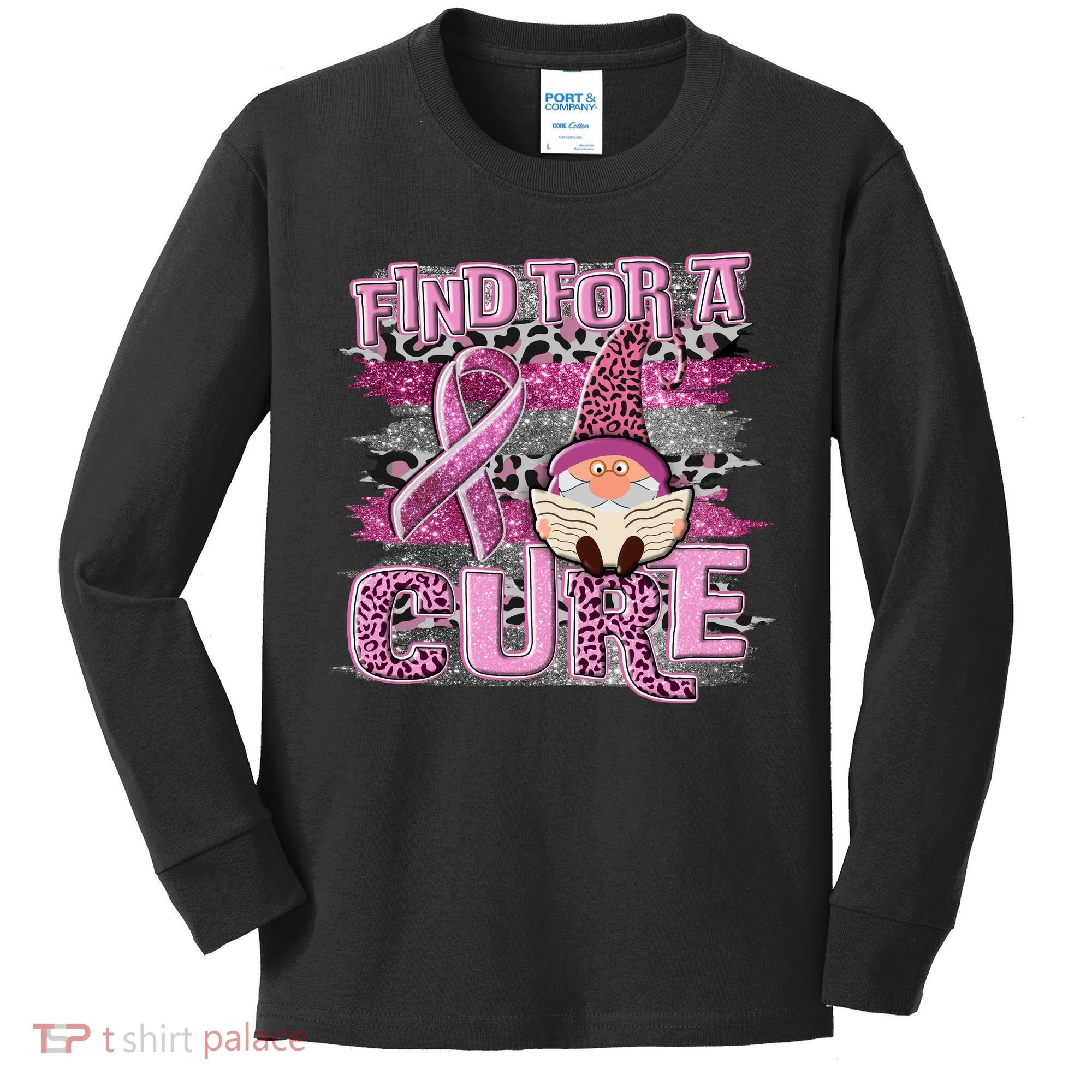 Breast Cancer Awareness Find For A Cure Kids Long Sleeve Shirt