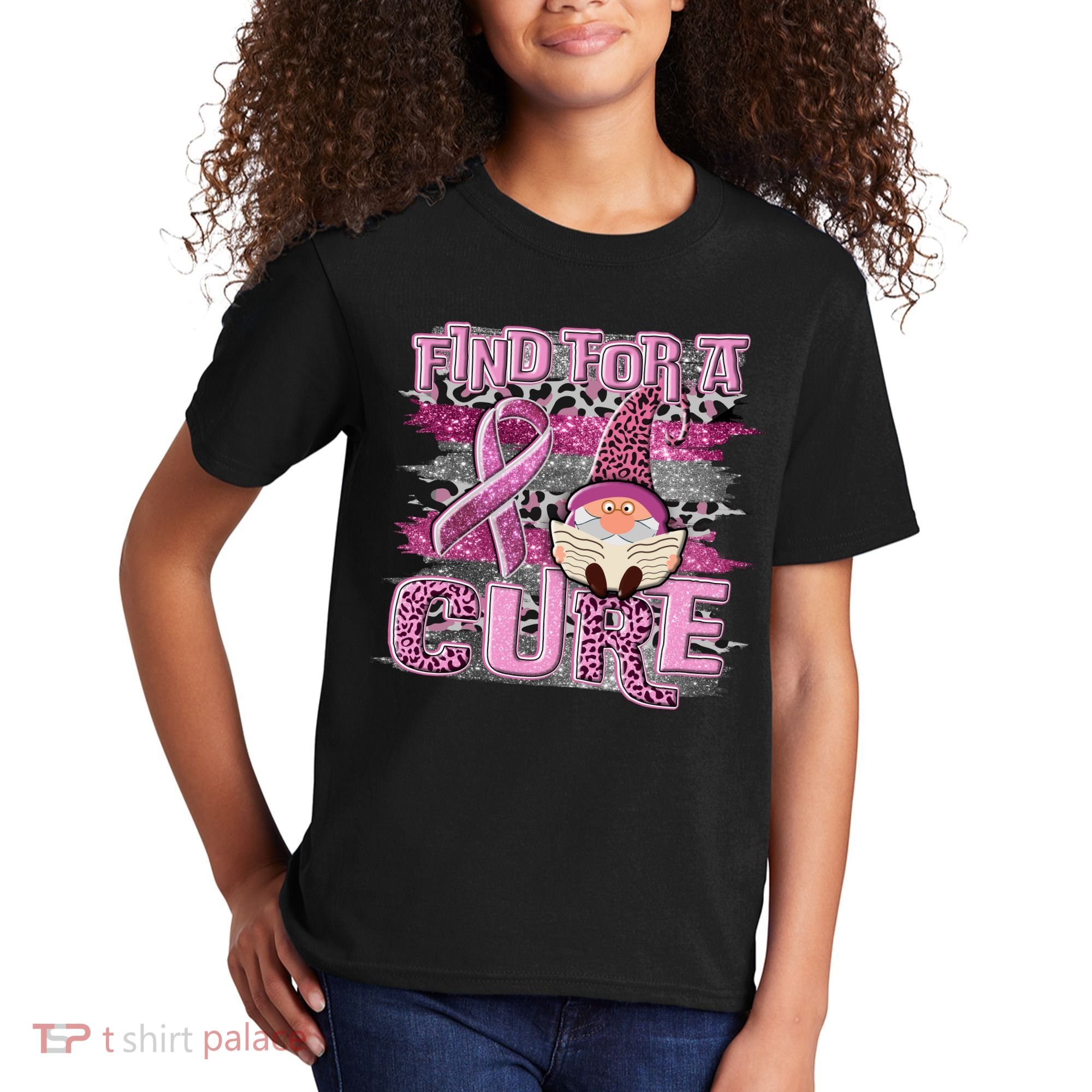 Breast Cancer Awareness Find For A Cure Kids T-Shirt
