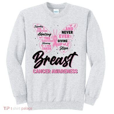 Breast Cancer Awareness Butterfly Sweatshirt