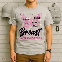 Breast Cancer Awareness Butterfly T-Shirt thumb 6