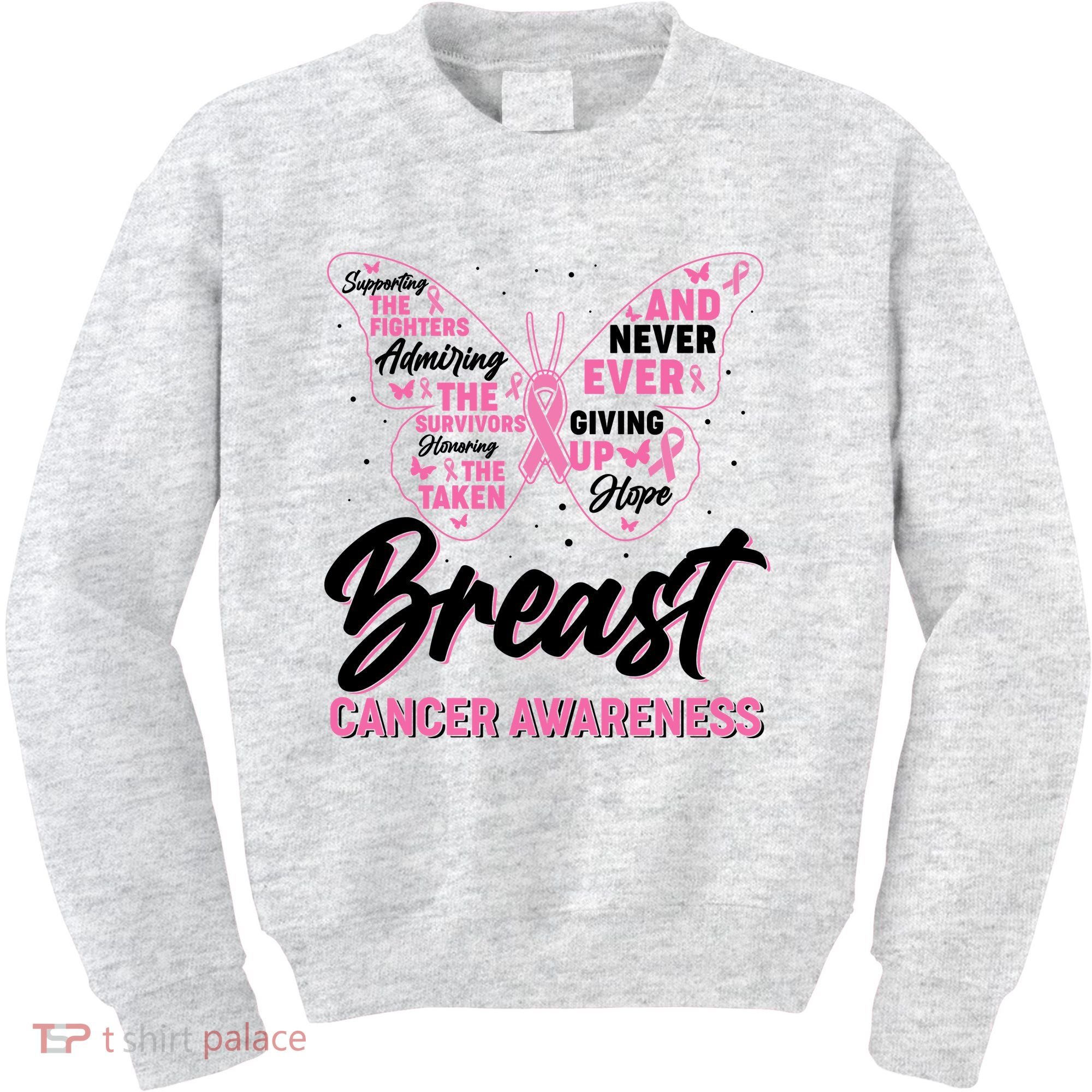 Breast Cancer Awareness Butterfly Kids Sweatshirt