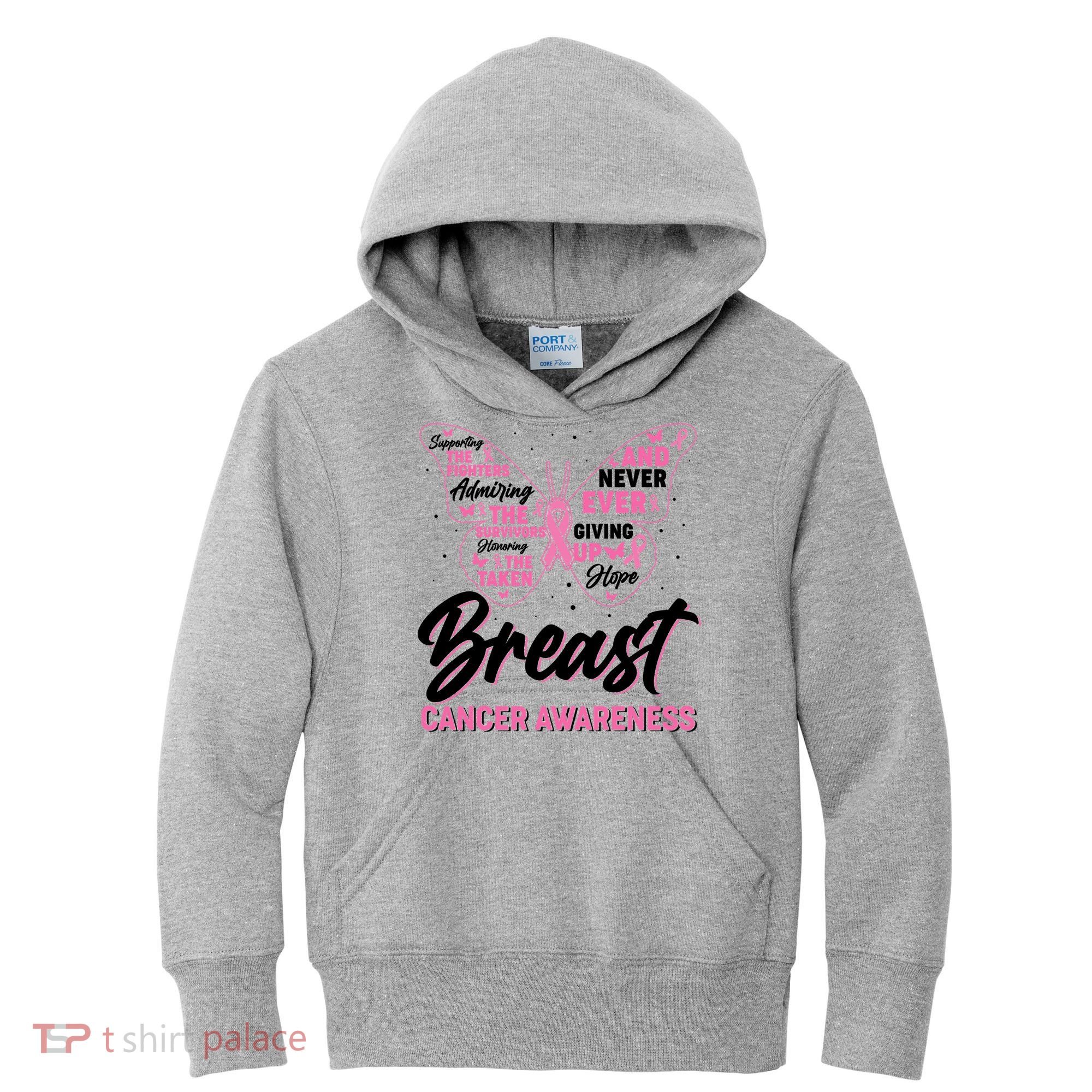 Breast Cancer Awareness Butterfly Kids Hoodie