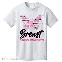 Breast Cancer Awareness Butterfly Kids T-Shirt thumb 0