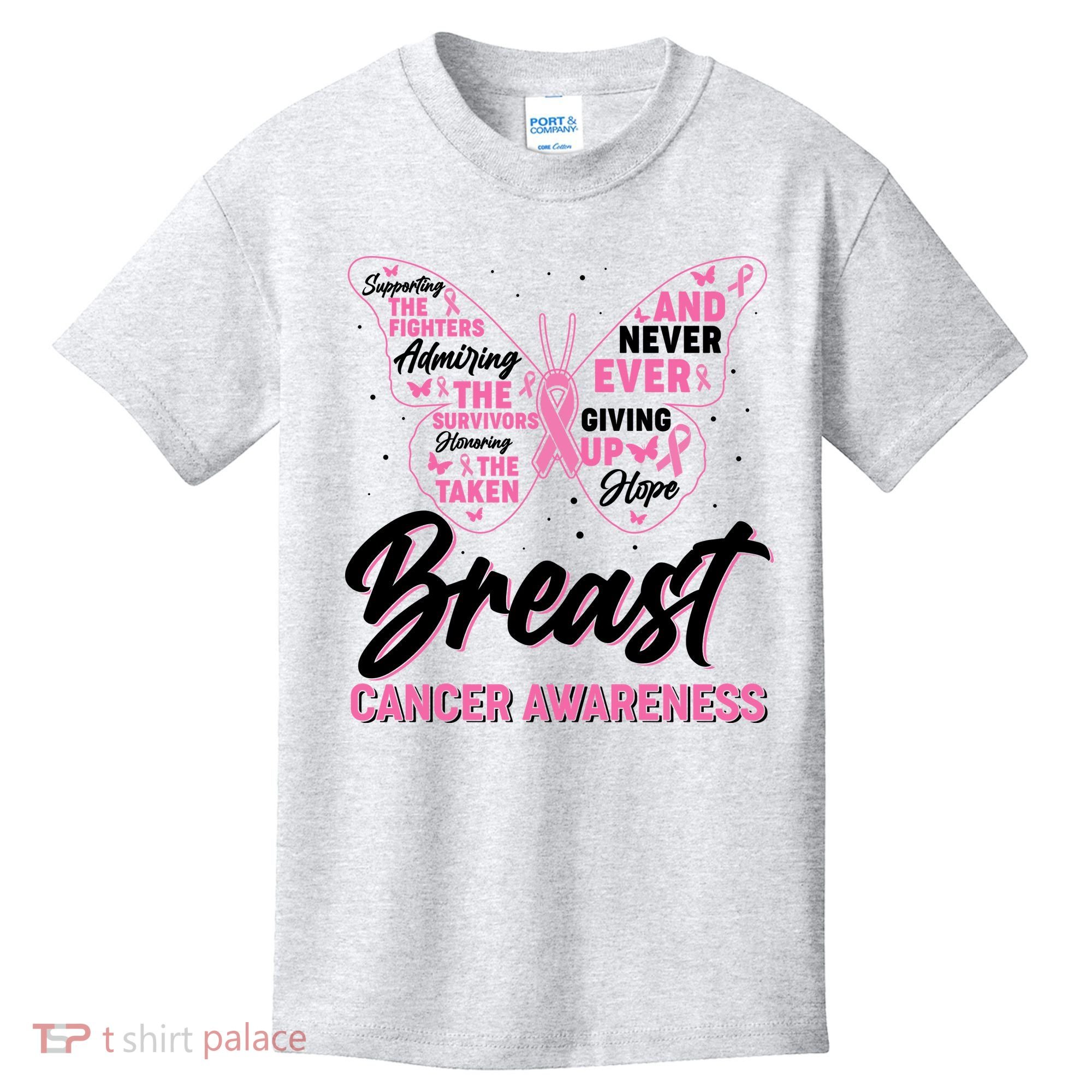 Breast Cancer Awareness Butterfly Kids T-Shirt