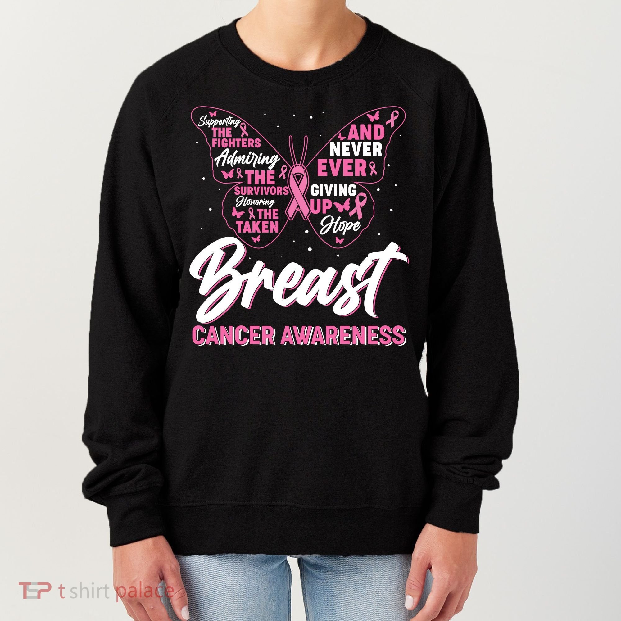 Breast Cancer Awareness Butterfly Women's Sweatshirt
