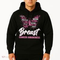 Breast Cancer Awareness Butterfly Hoodie thumb 2