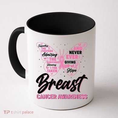 Breast Cancer Awareness Butterfly Coffee Mug