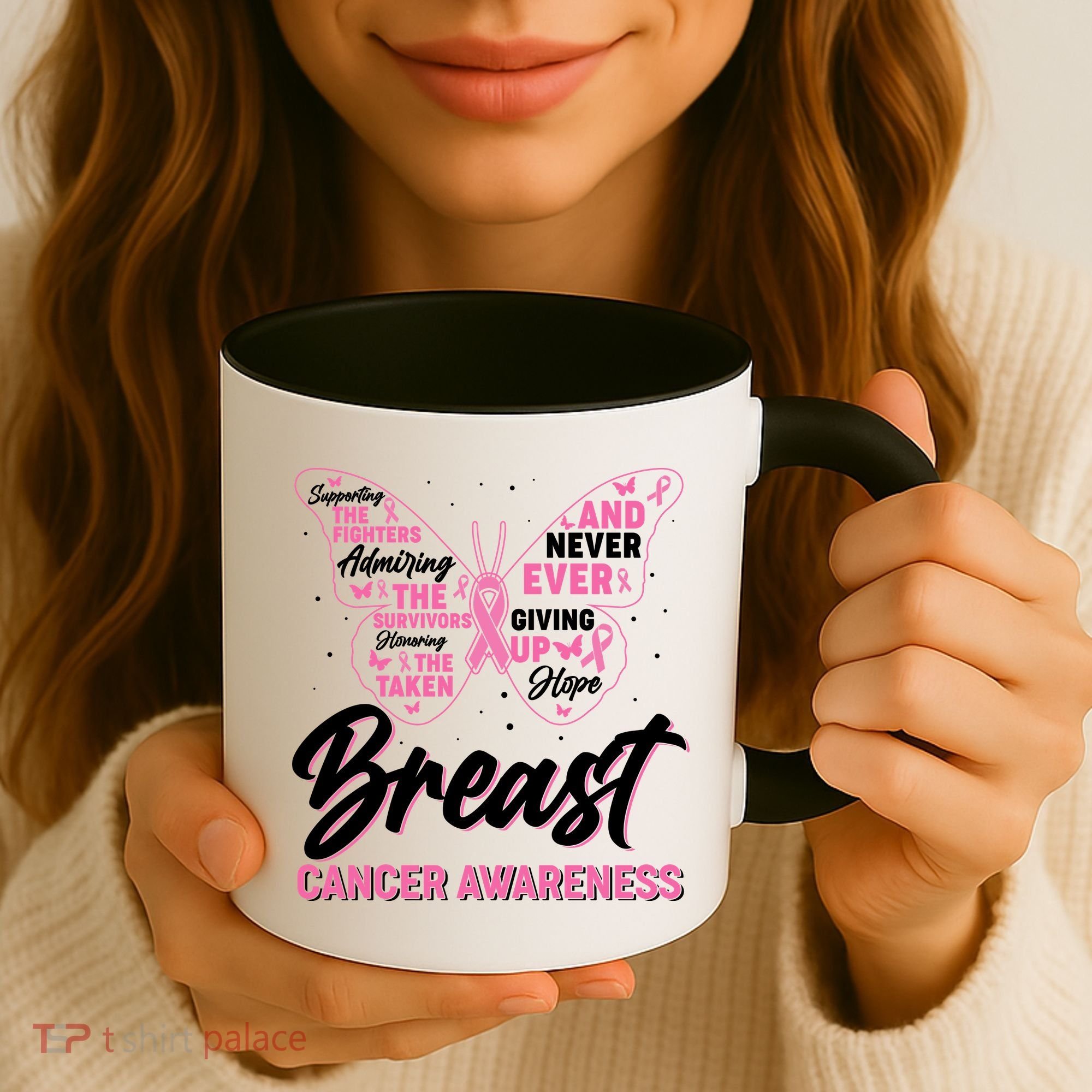 Breast Cancer Awareness Butterfly Coffee Mug