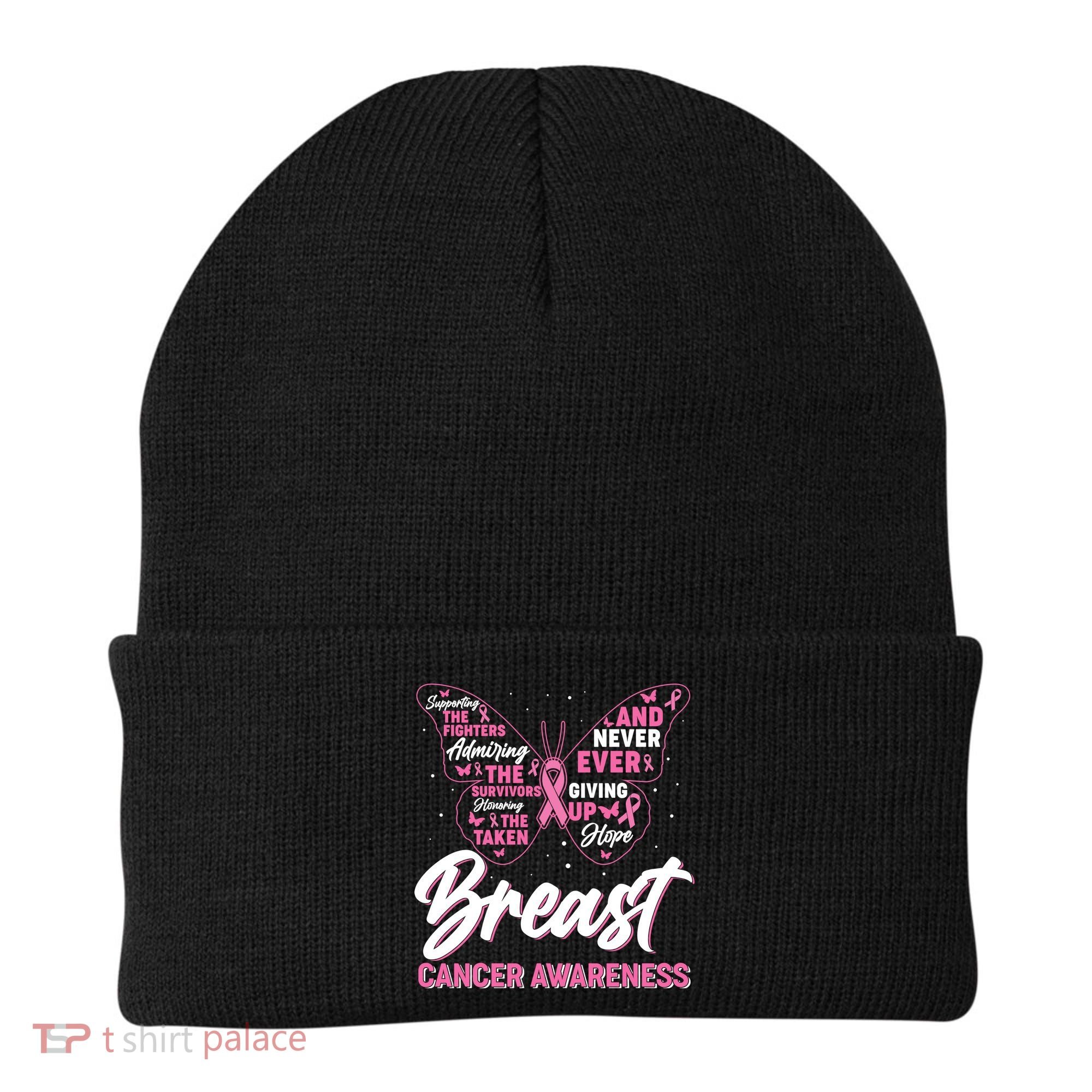 Breast Cancer Awareness Butterfly Beanie