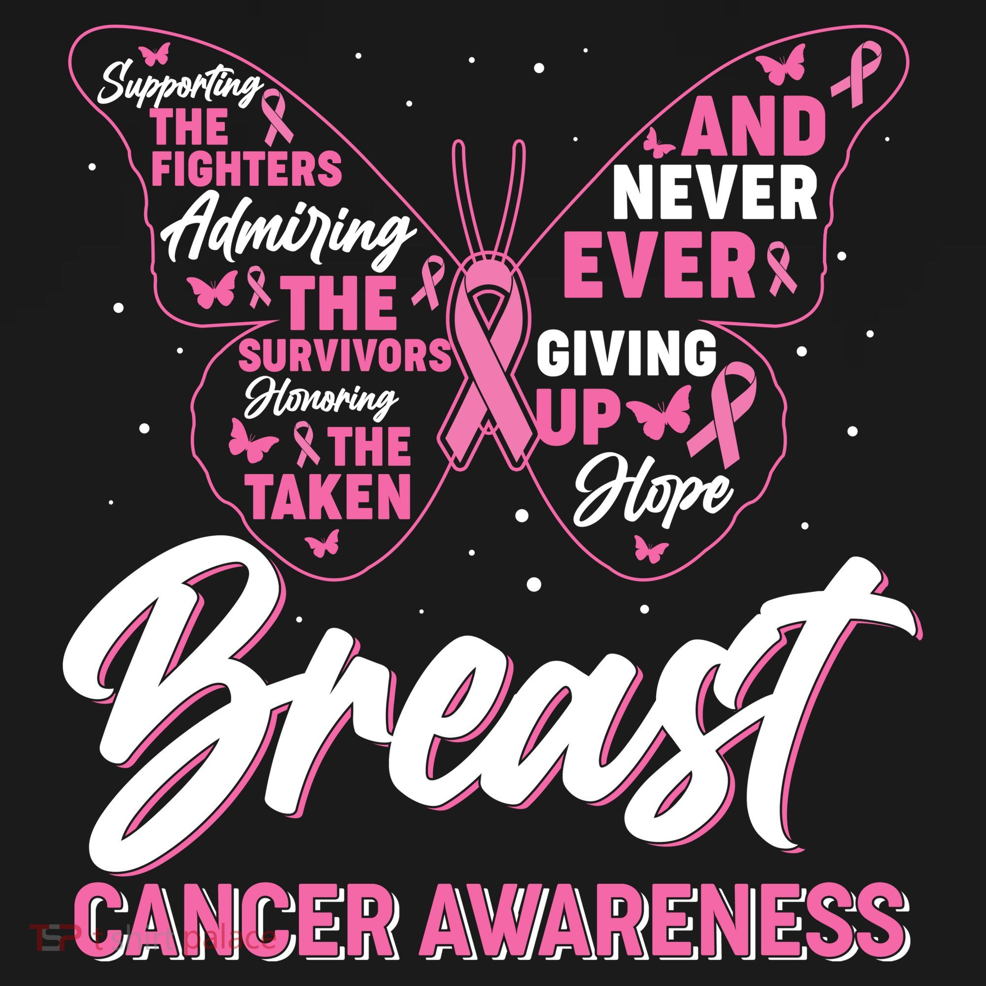 Breast Cancer Awareness Butterfly Coaster