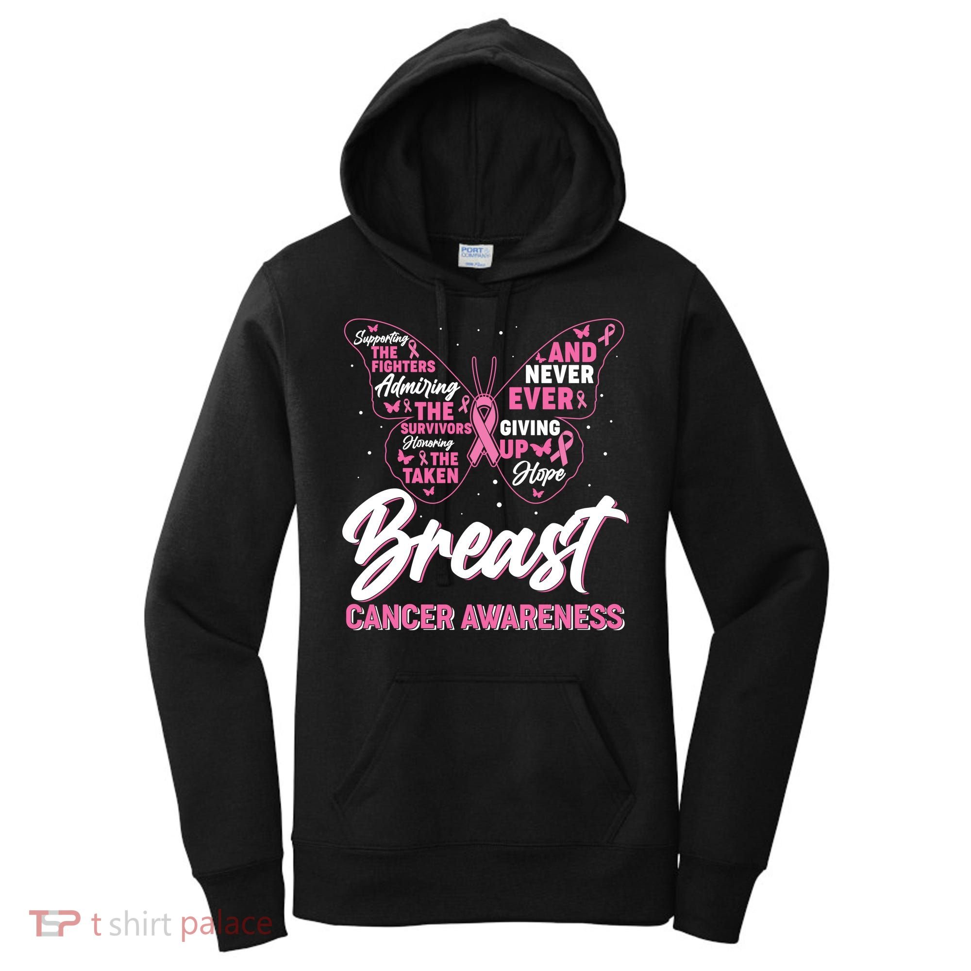 Breast Cancer Awareness Butterfly Women's Hoodie