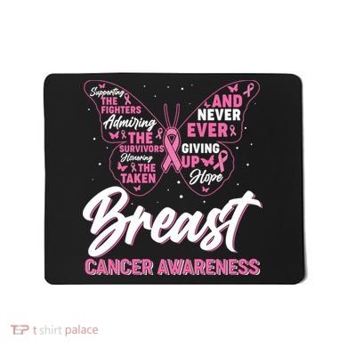 Breast Cancer Awareness Butterfly Mousepad
