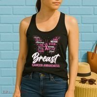 Breast Cancer Awareness Butterfly Women's Tank Top thumb 2