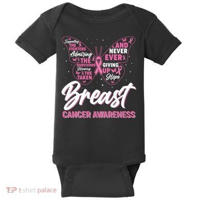 Breast Cancer Awareness Butterfly Baby Bodysuit