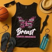 Breast Cancer Awareness Butterfly Tank Top thumb 4