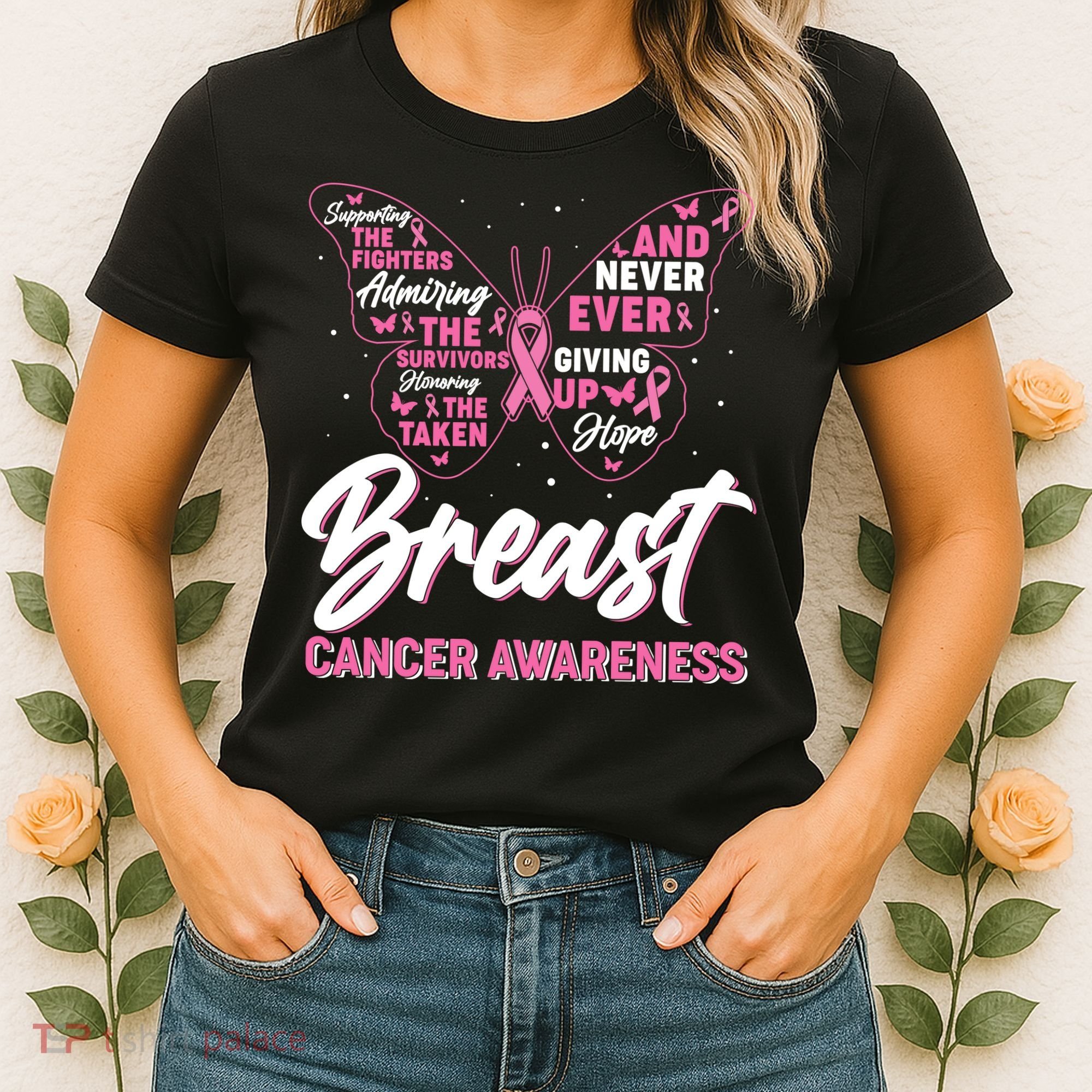 Breast Cancer Awareness Butterfly Women's T-Shirt