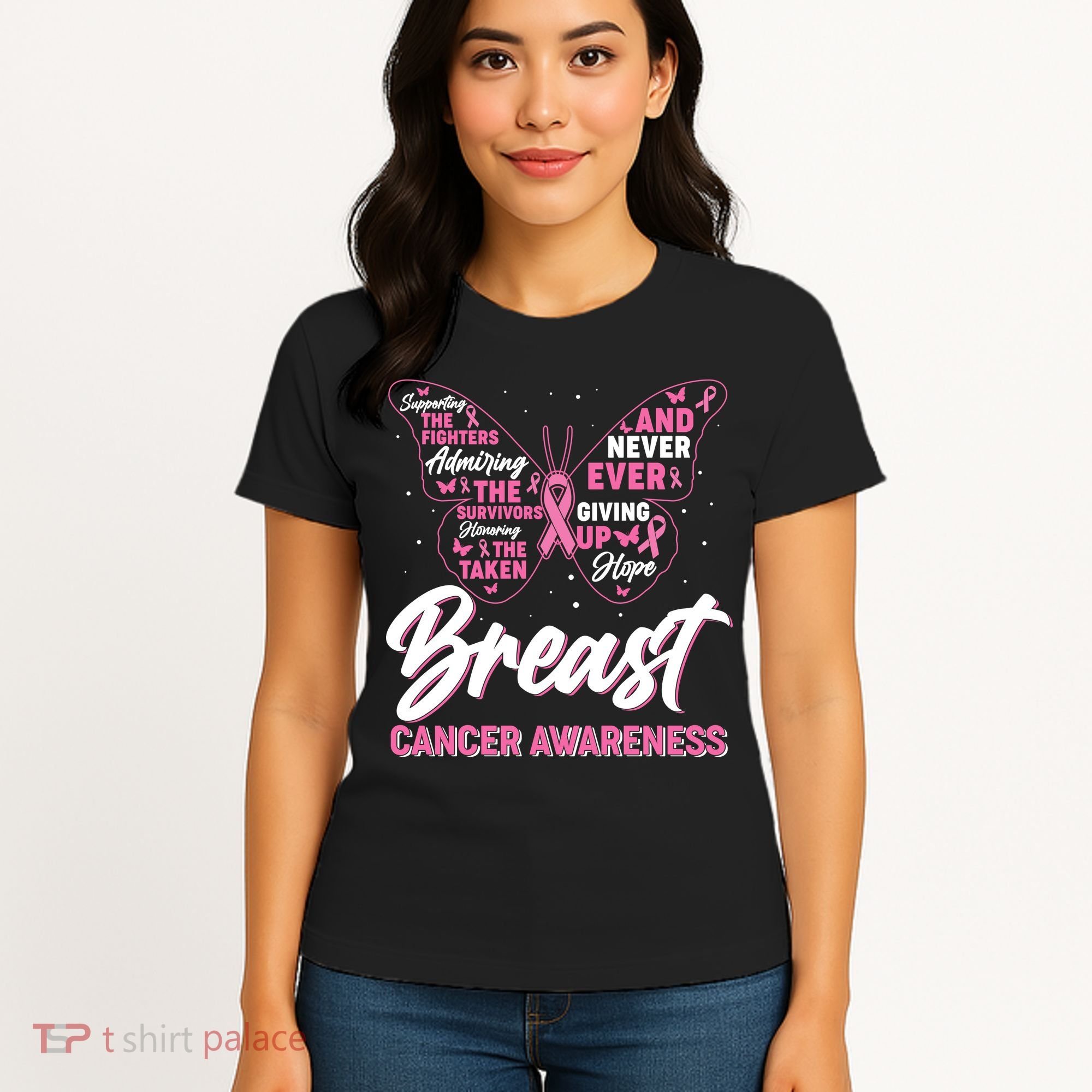 Breast Cancer Awareness Butterfly Women's T-Shirt