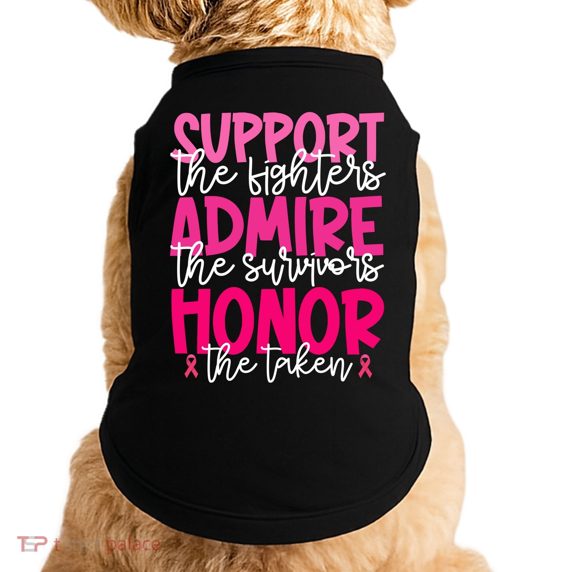 Breast Cancer Awareness Support Admire Honor Ribbon Doggie Tank