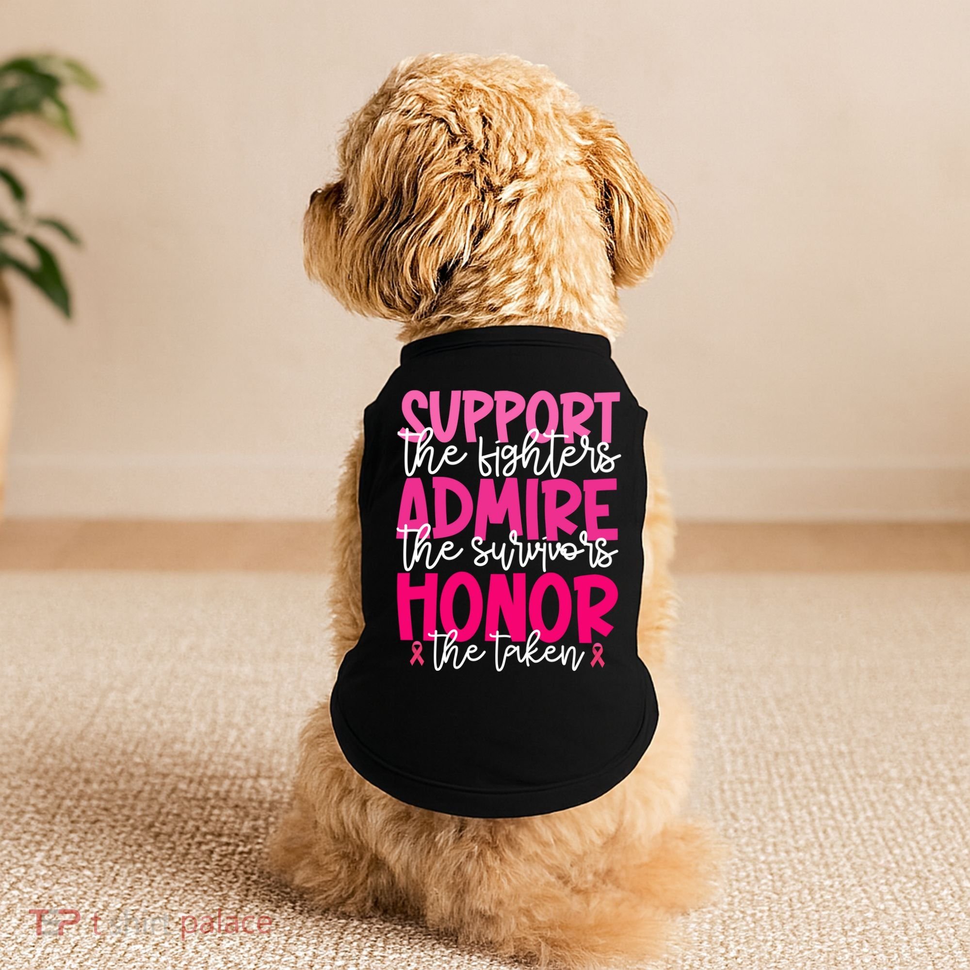 Breast Cancer Awareness Support Admire Honor Ribbon Doggie Tank