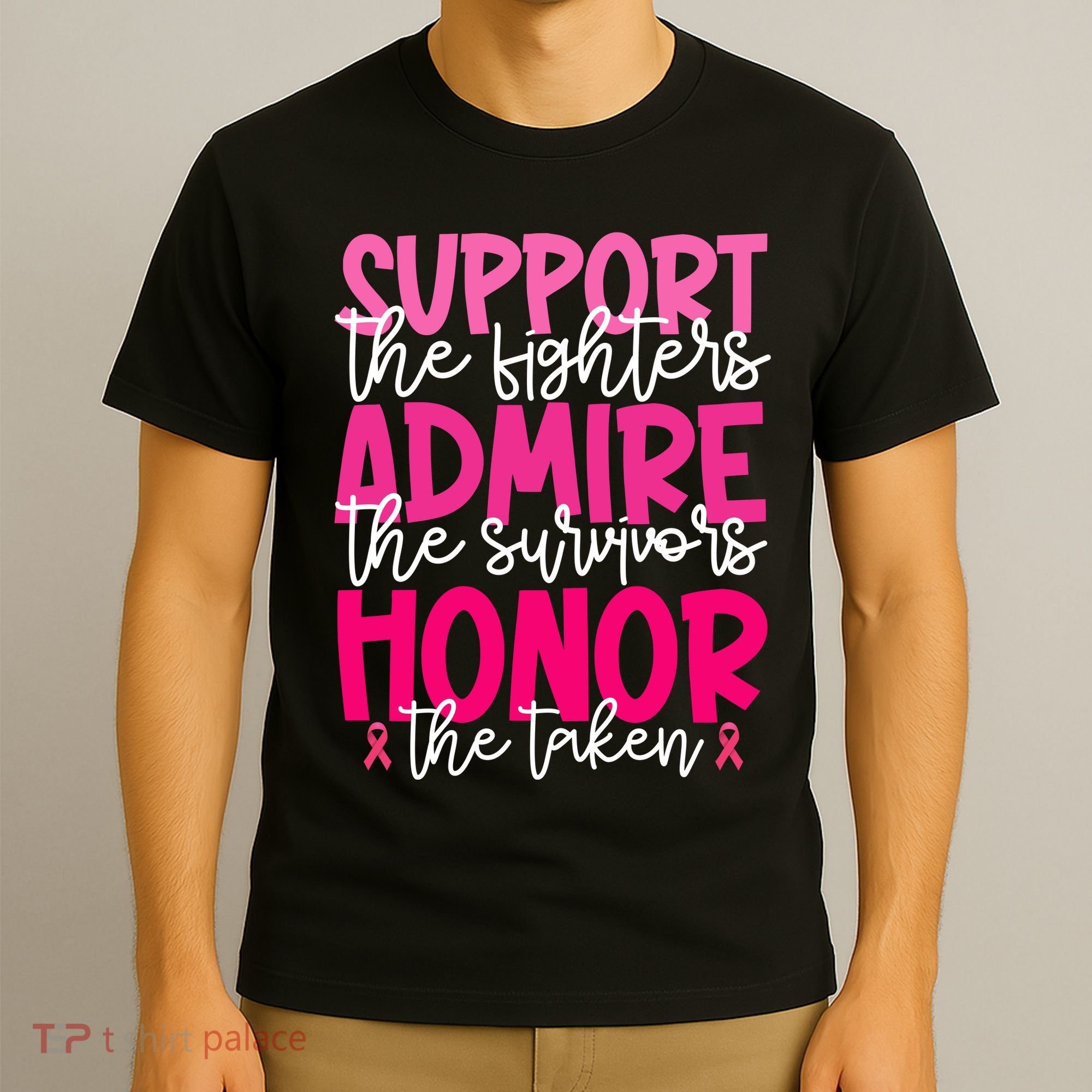Breast Cancer Awareness Support Admire Honor Ribbon T-Shirt