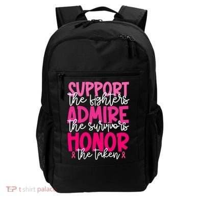 Breast Cancer Awareness Support Admire Honor Ribbon Backpack