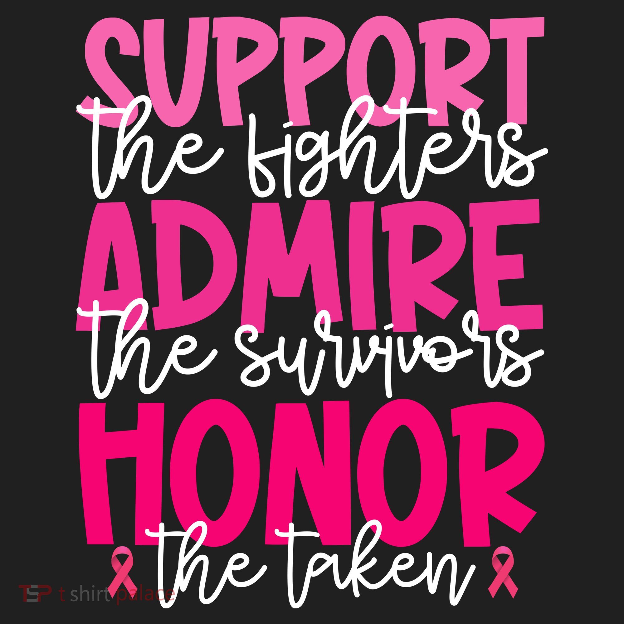 Breast Cancer Awareness Support Admire Honor Ribbon Beanie