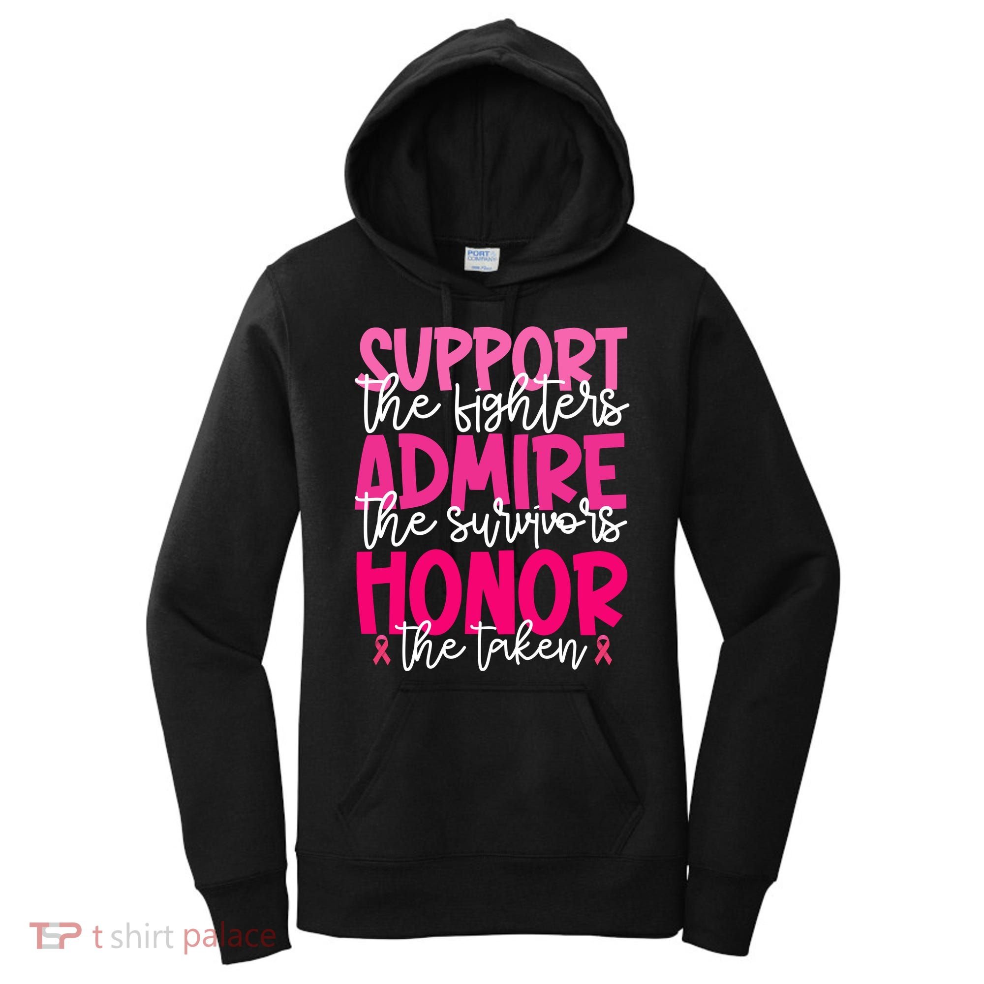Breast Cancer Awareness Support Admire Honor Ribbon Women's Hoodie