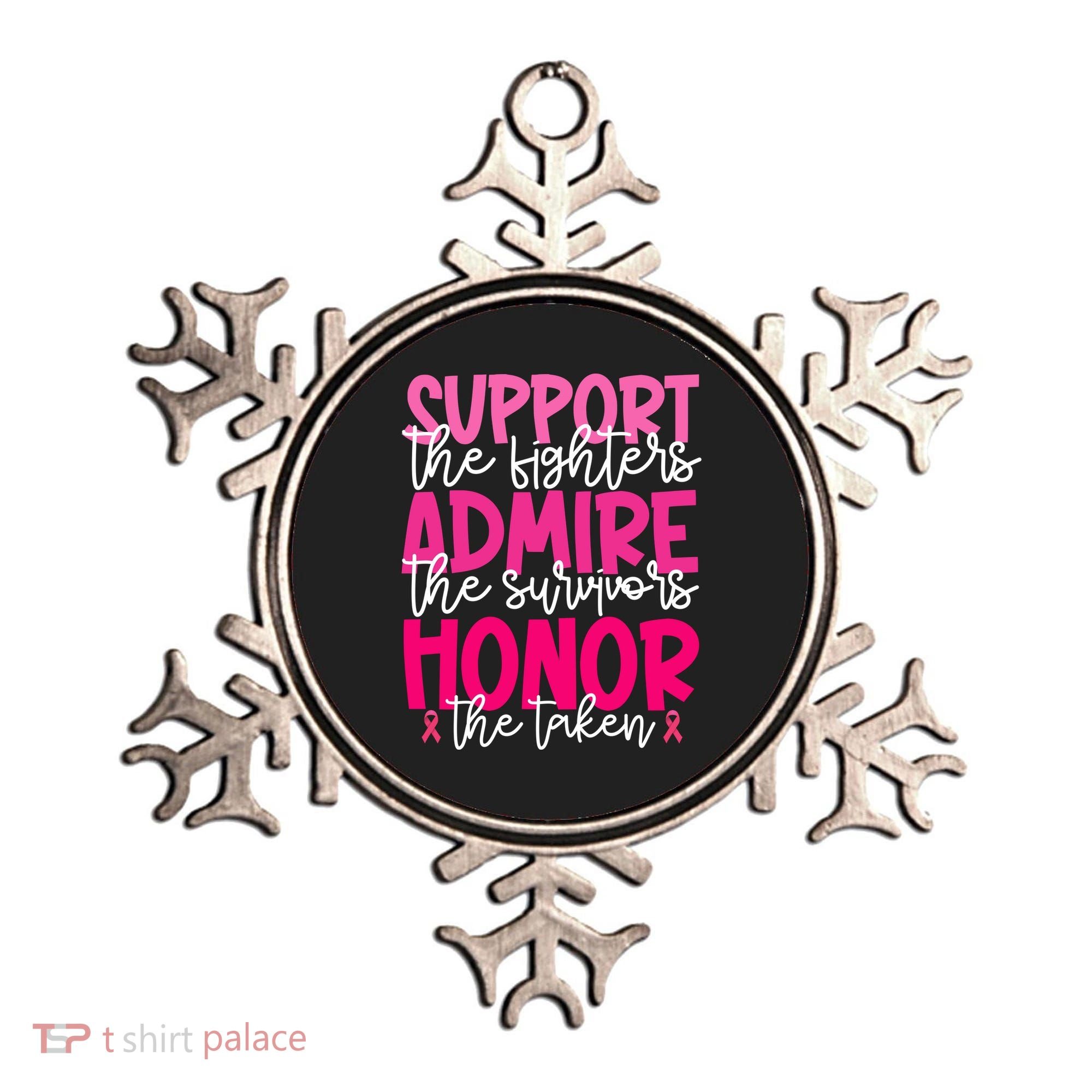Breast Cancer Awareness Support Admire Honor Ribbon Ornament