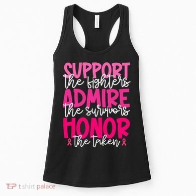Breast Cancer Awareness Support Admire Honor Ribbon Women's Tank Top