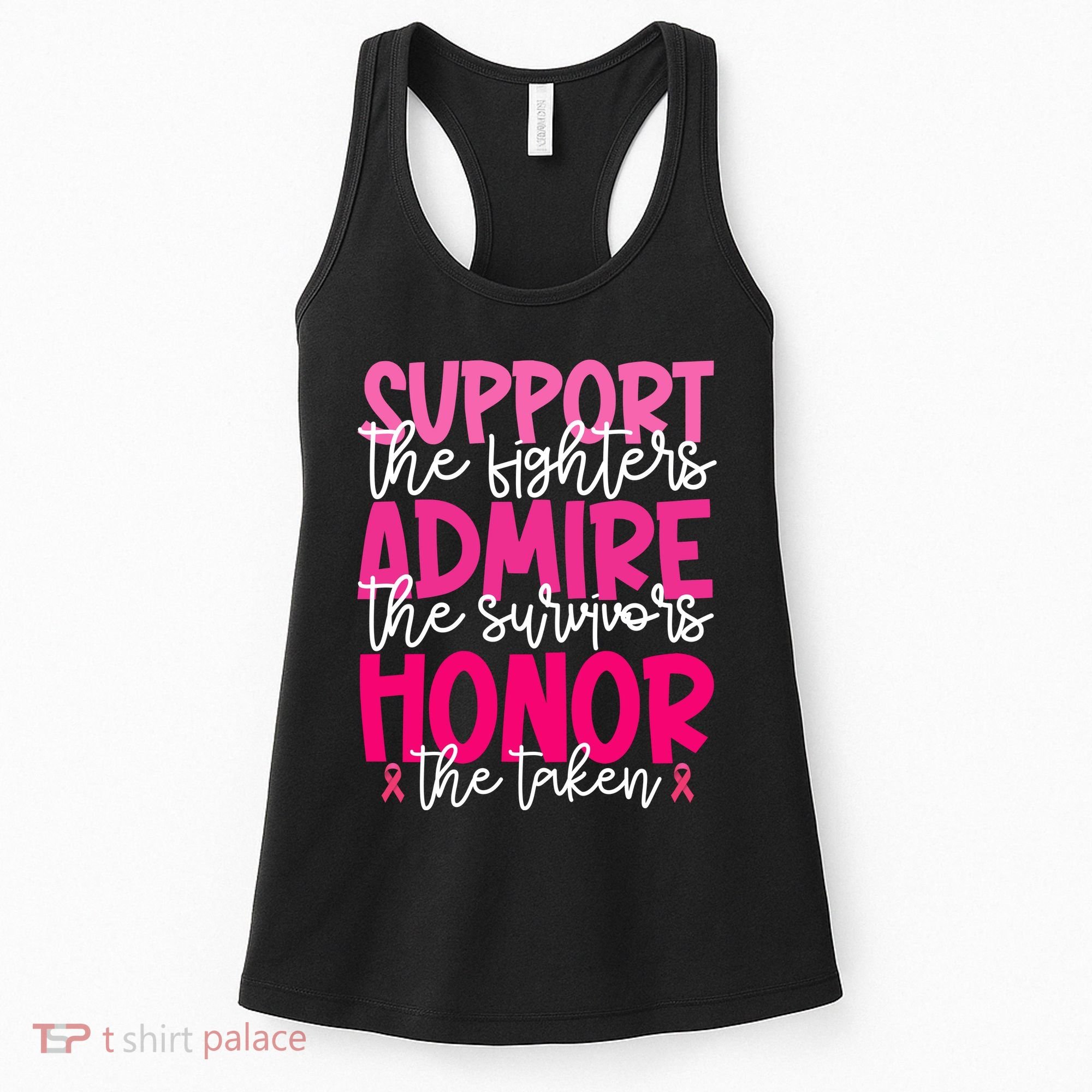 Breast Cancer Awareness Support Admire Honor Ribbon Women's Tank Top