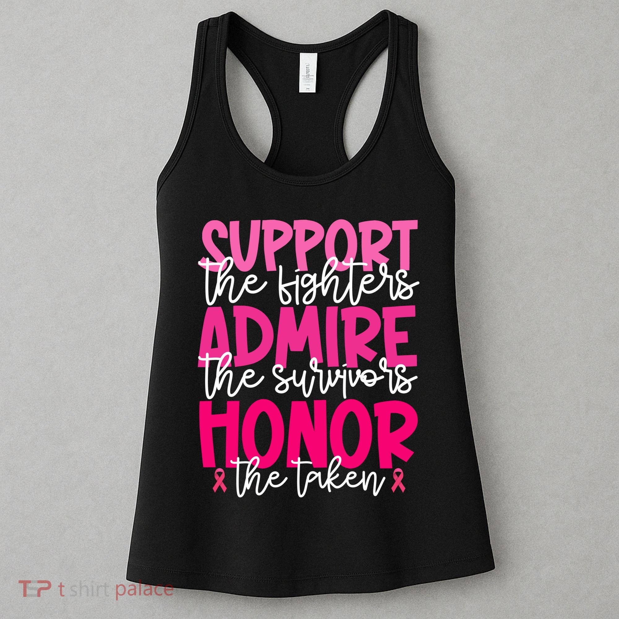 Breast Cancer Awareness Support Admire Honor Ribbon Women's Tank Top