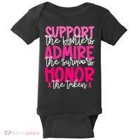 Breast Cancer Awareness Support Admire Honor Ribbon Baby Bodysuit thumb 0
