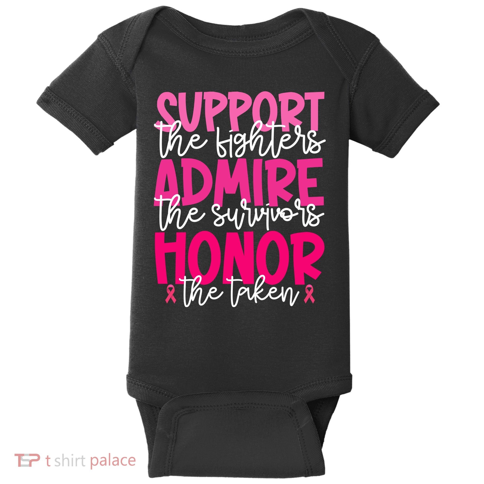 Breast Cancer Awareness Support Admire Honor Ribbon Baby Bodysuit