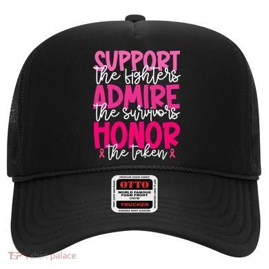 Breast Cancer Awareness Support Admire Honor Ribbon Hat