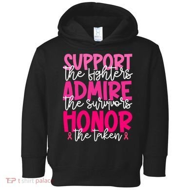 Breast Cancer Awareness Support Admire Honor Ribbon Toddler Hoodie