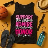 Breast Cancer Awareness Support Admire Honor Ribbon Tank Top thumb 4