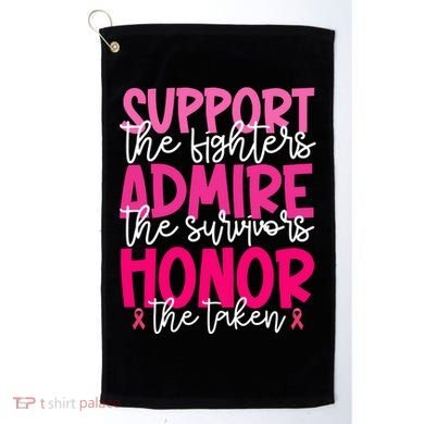 Breast Cancer Awareness Support Admire Honor Ribbon Golf Towel
