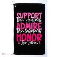 Breast Cancer Awareness Support Admire Honor Ribbon Golf Towel thumb 0