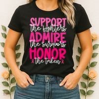 Breast Cancer Awareness Support Admire Honor Ribbon Women's T-Shirt thumb 2
