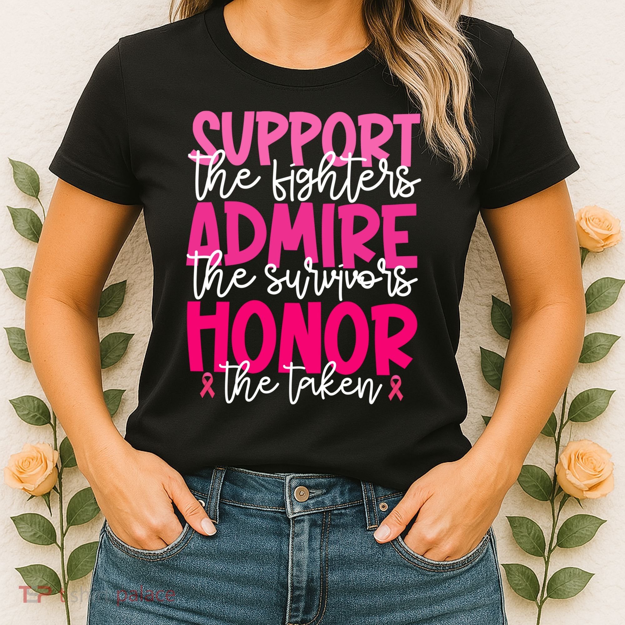 Breast Cancer Awareness Support Admire Honor Ribbon Women's T-Shirt