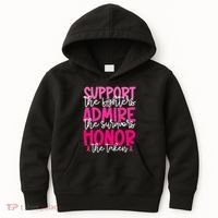 Breast Cancer Awareness Support Admire Honor Ribbon Kids Hoodie thumb 0