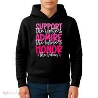 Breast Cancer Awareness Support Admire Honor Ribbon Kids Hoodie thumb 4
