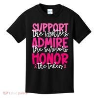 Breast Cancer Awareness Support Admire Honor Ribbon Kids T-Shirt thumb 0