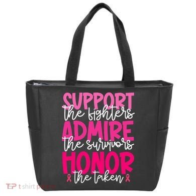 Breast Cancer Awareness Support Admire Honor Ribbon Tote Bag