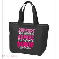 Breast Cancer Awareness Support Admire Honor Ribbon Tote Bag thumb 3