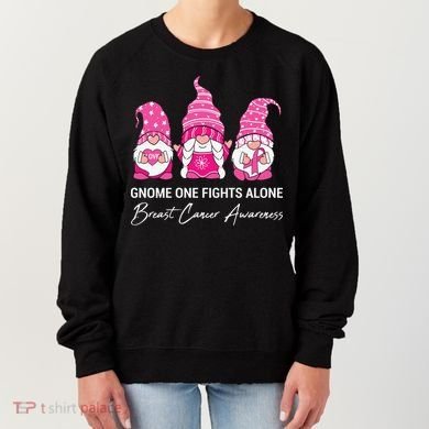 Breast Cancer Awareness Gnome No One Fights Alone Women's Sweatshirt
