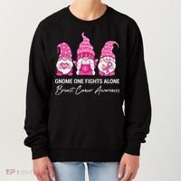 Breast Cancer Awareness Gnome No One Fights Alone Women's Sweatshirt thumb 0