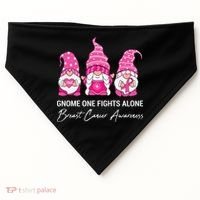 Breast Cancer Awareness Gnome No One Fights Alone USA-Made Doggie Bandana thumb 0